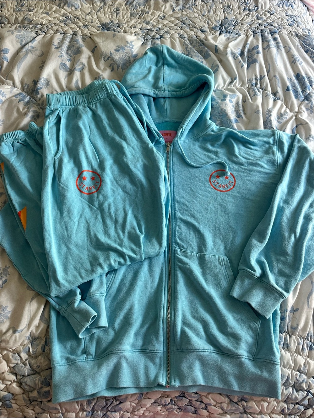 Youth Zip-Up Hoodie & Joggers Set in Light Blue by Starter